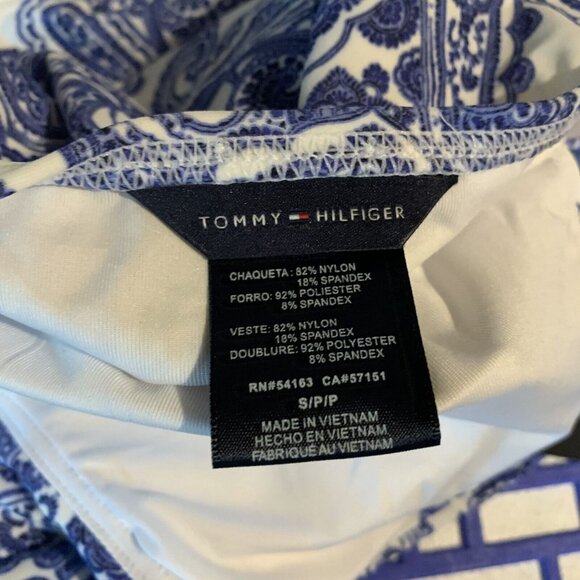 Tommy Hilfiger Halter Tankini Top Womens Small Provence Blue Paisley Print Beach - Picture 4 of 5